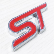 Эмблема ST, красная, металлическая, fst001r